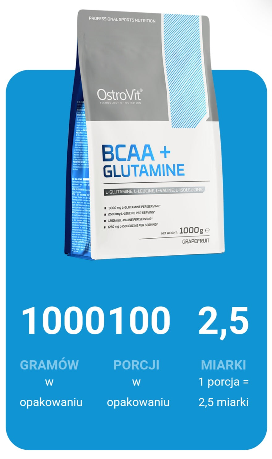 BCAA+GLUTAMINA OSTROVIT PREMIUM 1000G SMAK GREJPFRUT