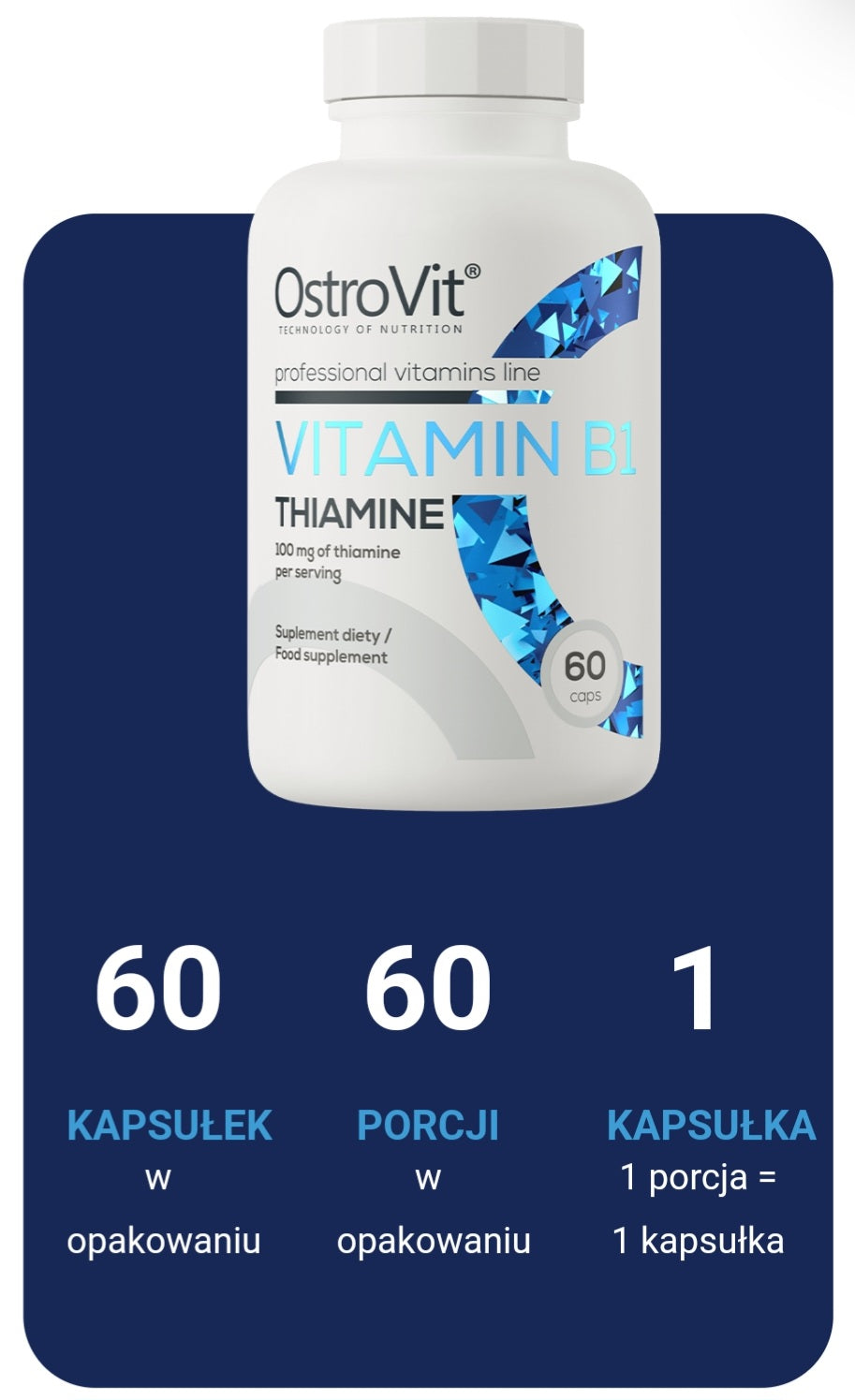 WITAMINA B1 TIAMINA OSTROVIT 60 KAPSUŁEK